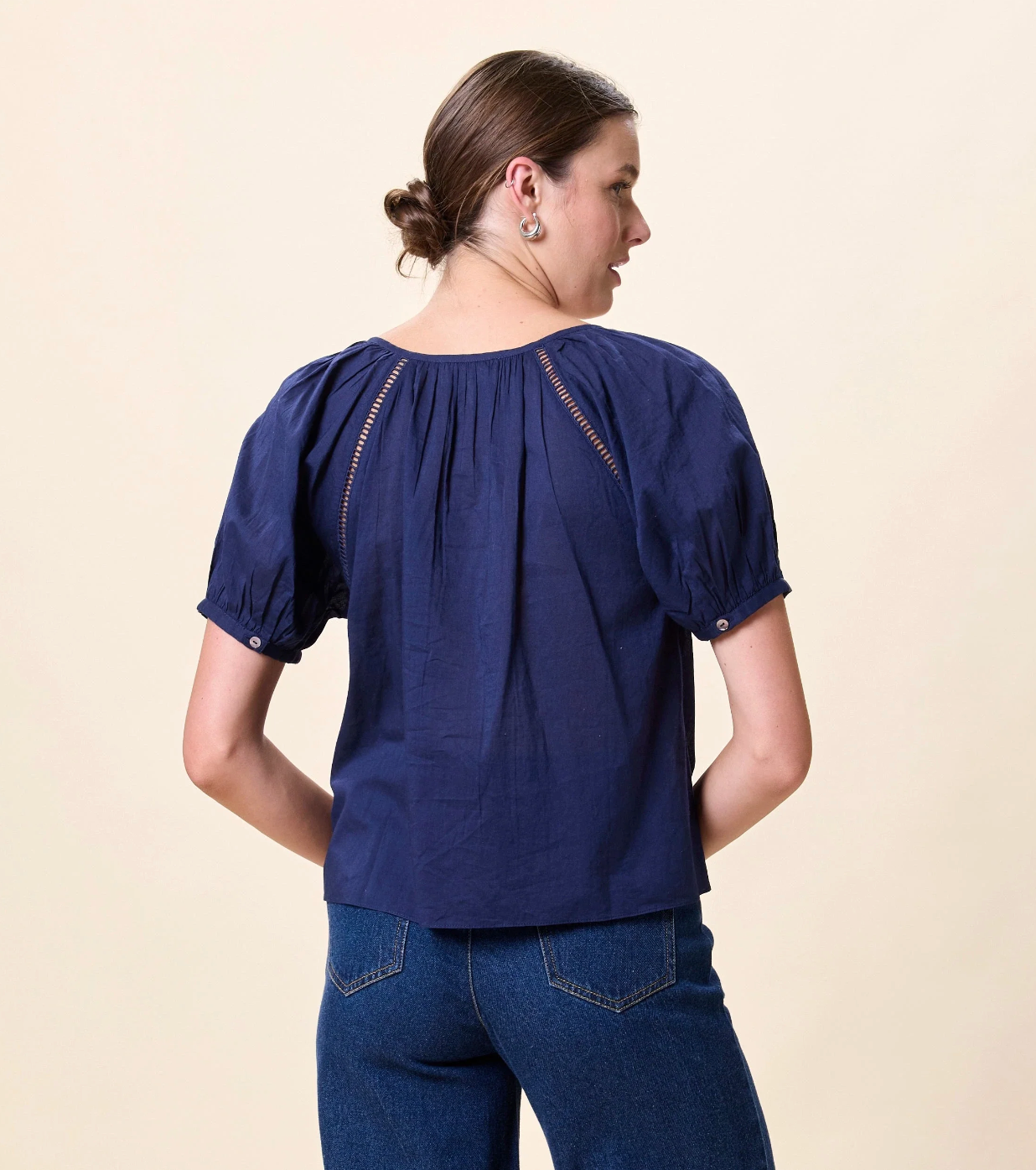 Adeline Blouse-Navy Multi