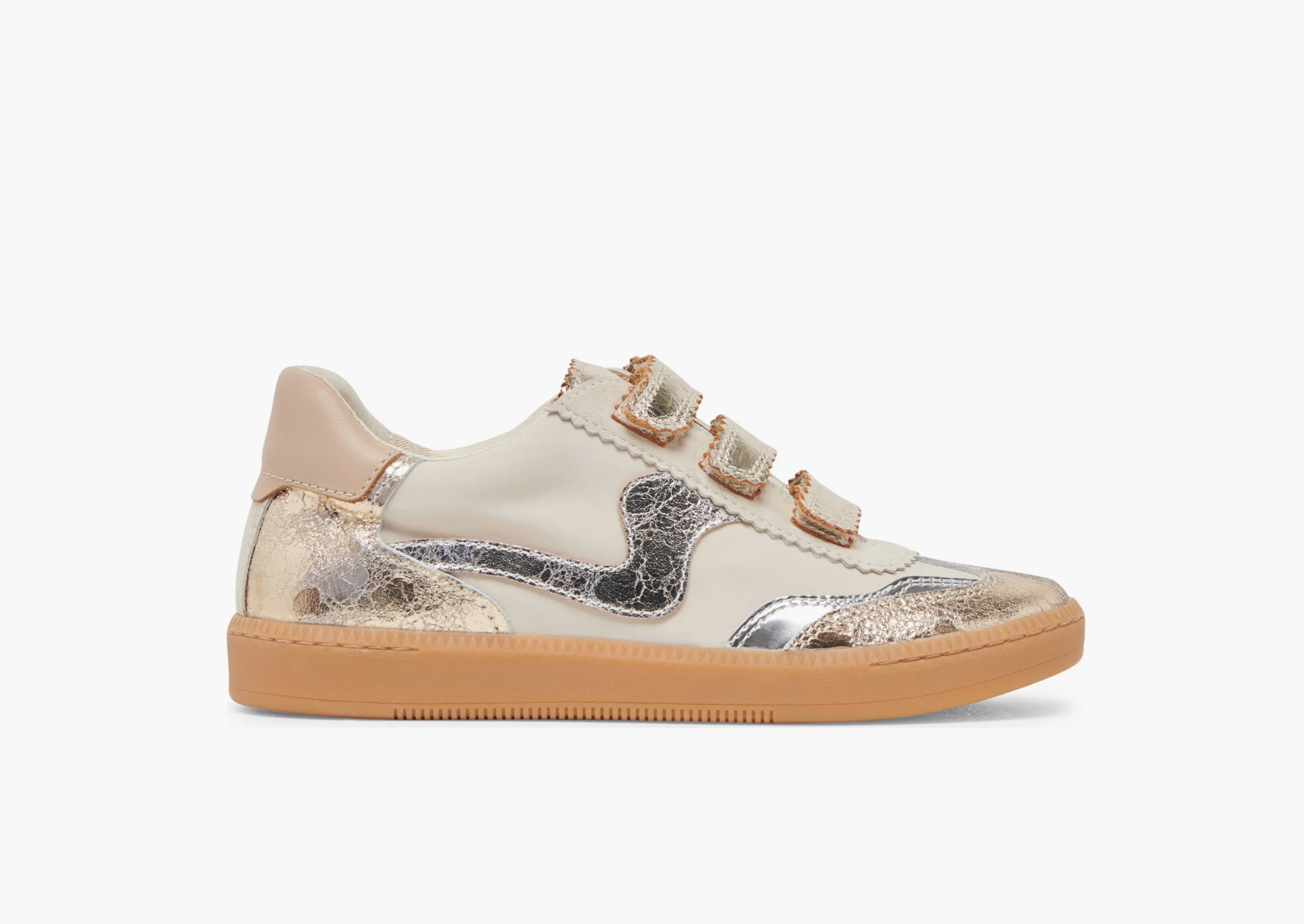 Notice Velcro Sneaker- Silver/Gold