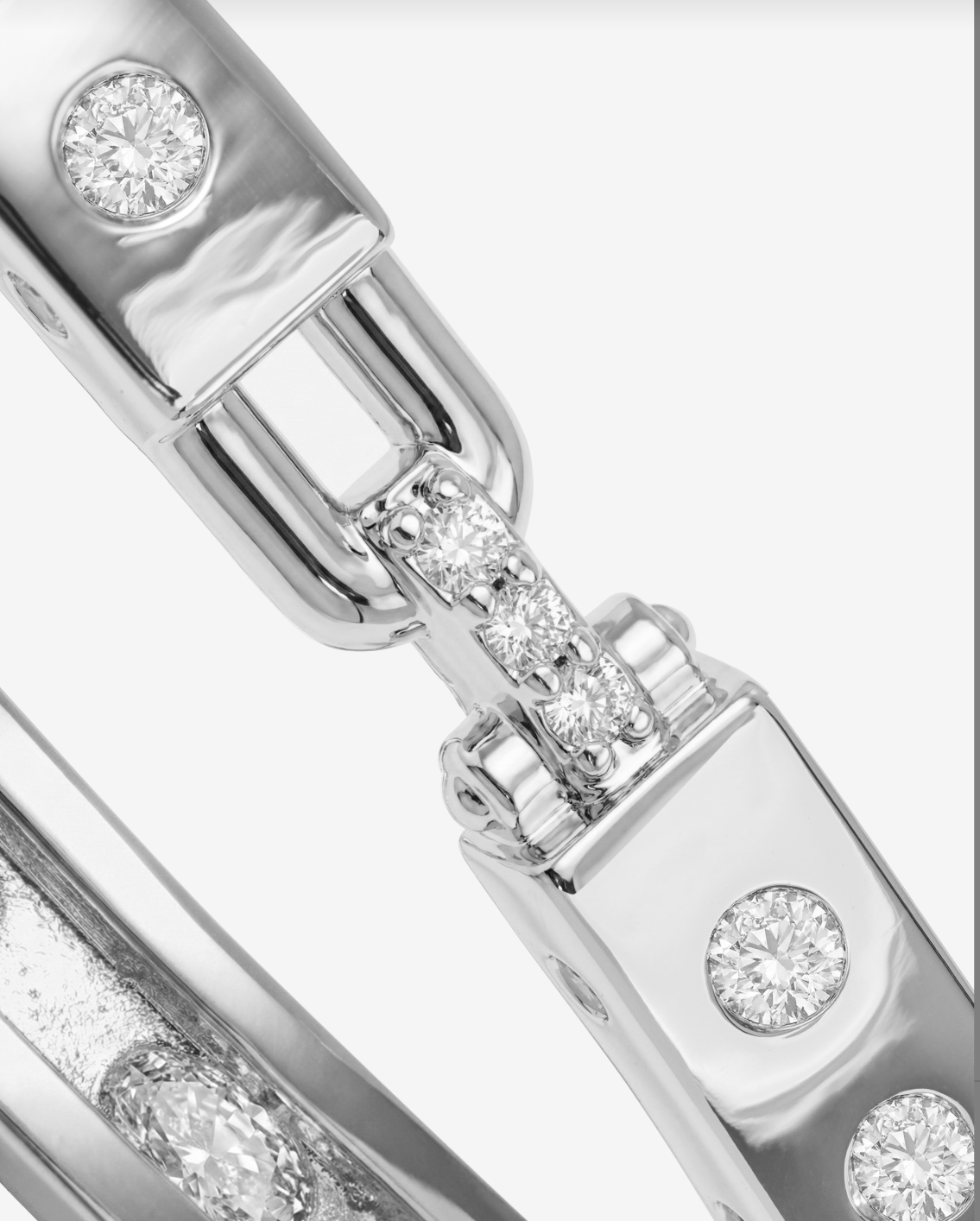 Ashley Sunset Lock Cuff 6mm-Silver/White