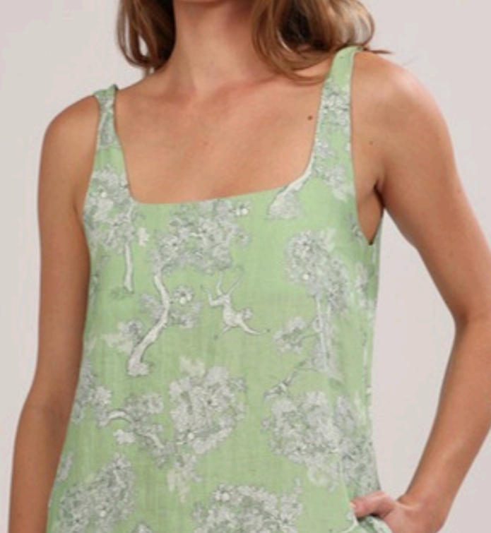 Short African Green Toile Dress