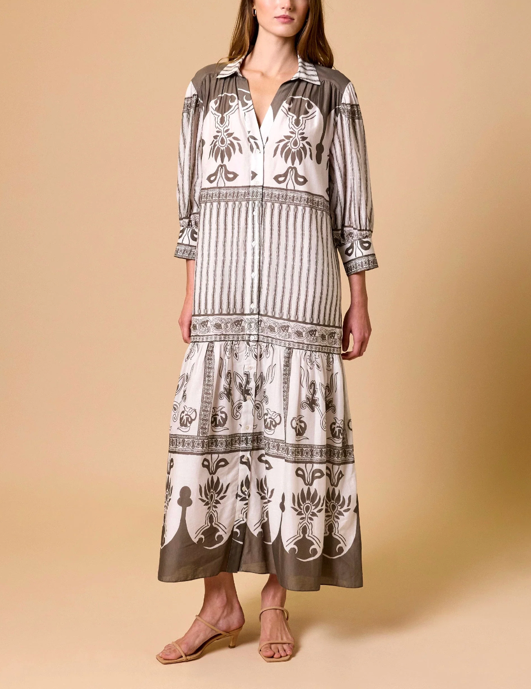 Tavia Ankle Dress-Sable Print