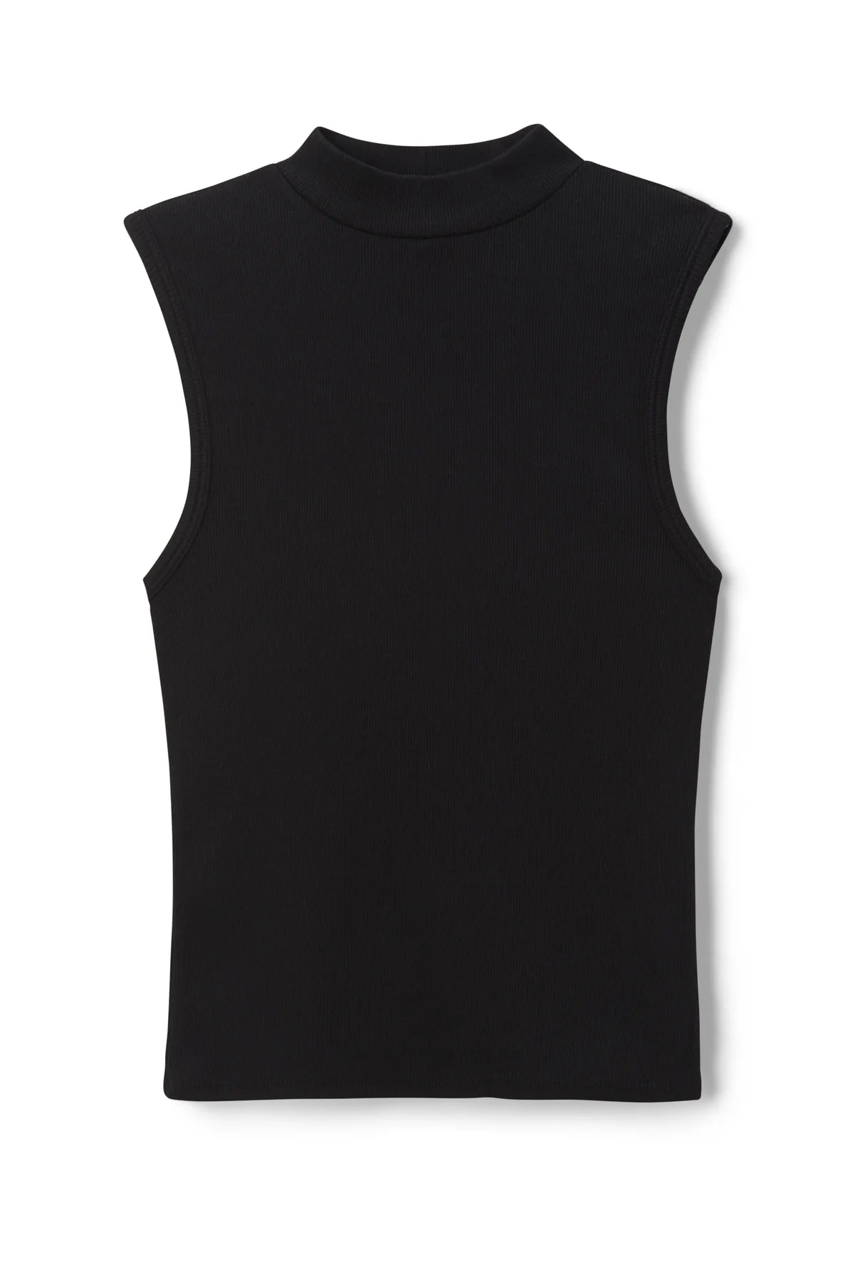 Mel Luxe Sleeveless Mock Neck Tank-Tru Black