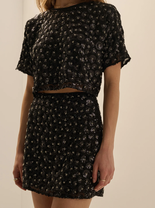 The Last Song Skirt-Black Sparkle