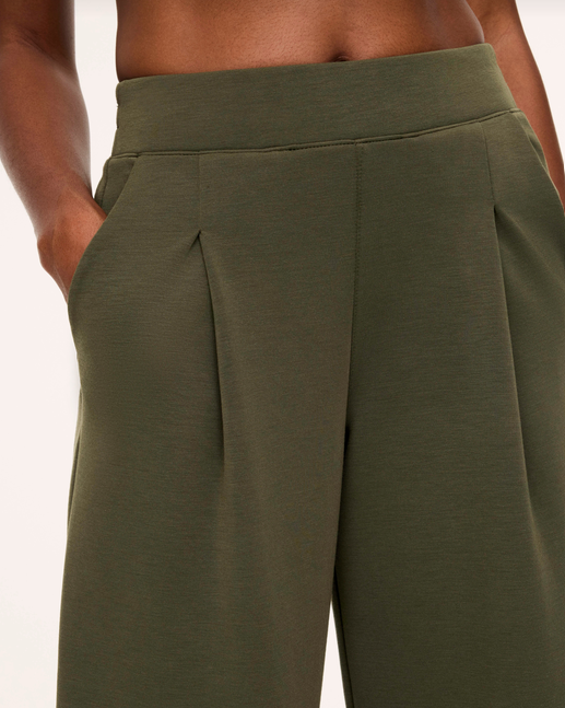 SPANX Pleated Wide Trouser-Monstera