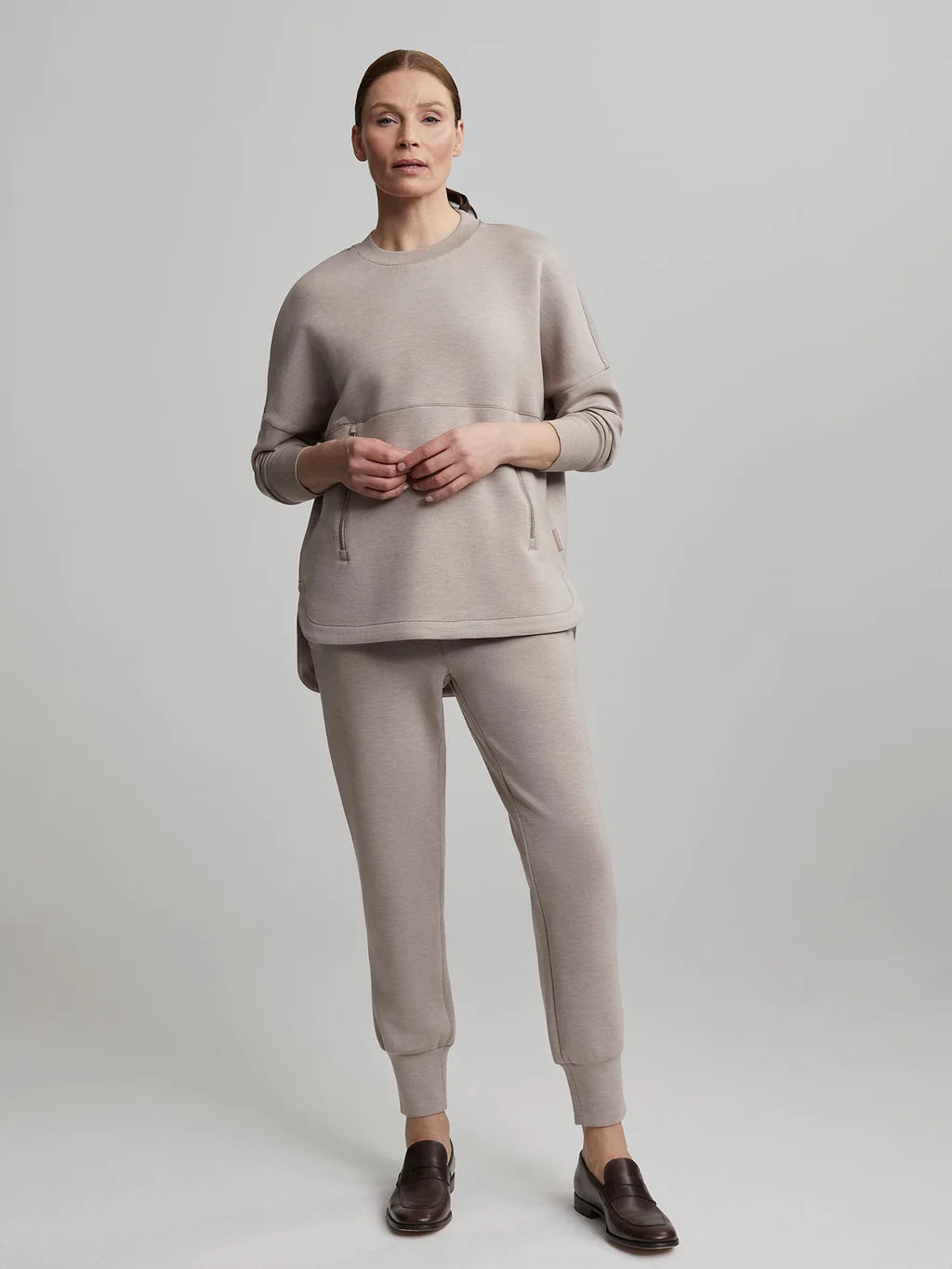The Slim Cuff Pant 27.5-Taupe Marl