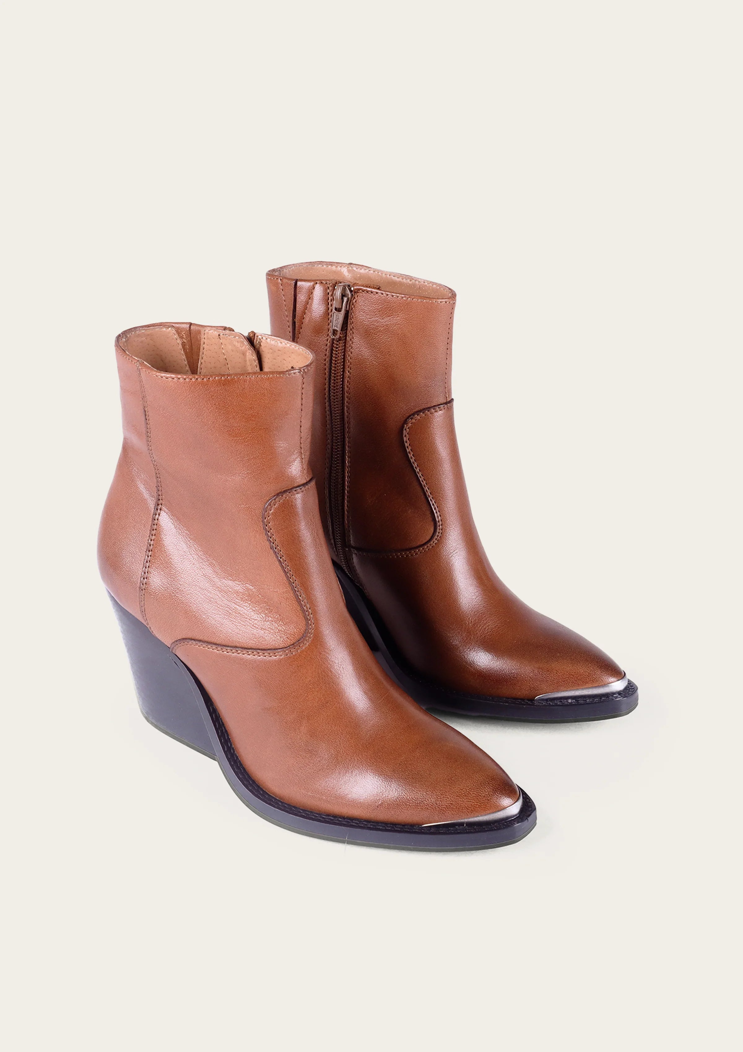 Kade Block Ankle Bootie-Cognac