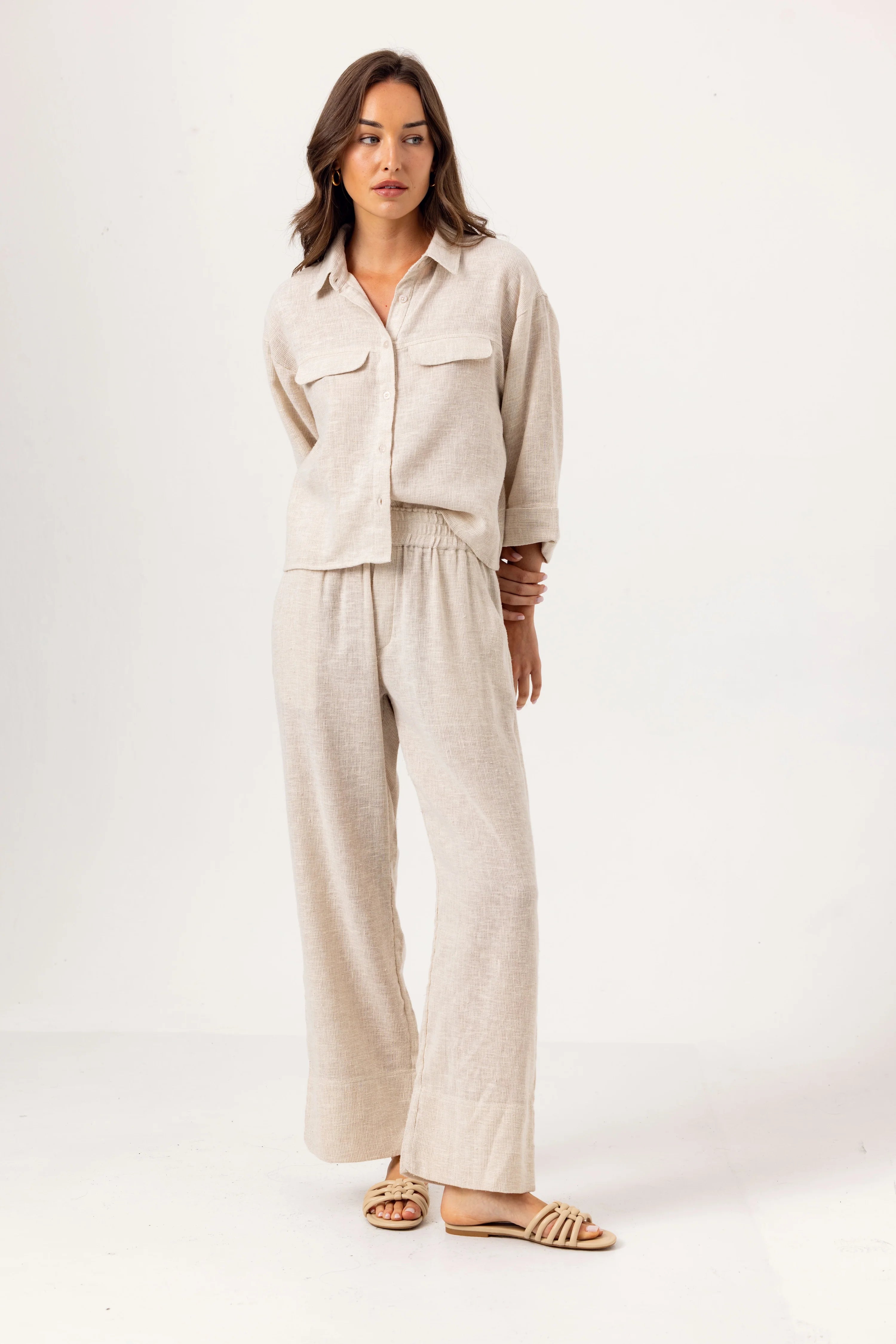 Weave Victoria Pants-Moonbeam