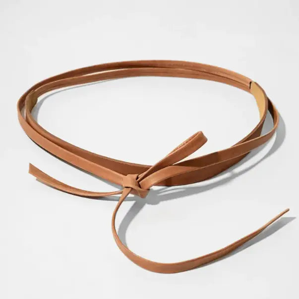 Skinny Wrap Belt -Cognac