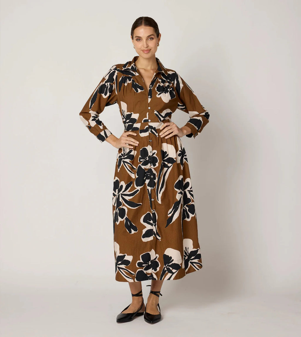 Cleobella Arabella Midi Dress SMOKEDCLOVER / M