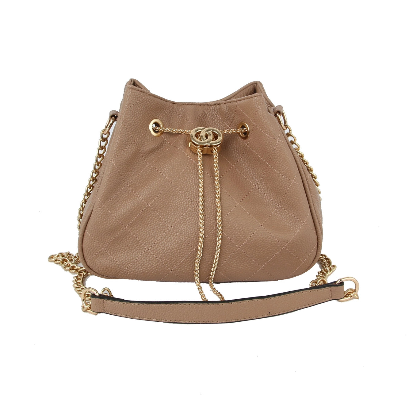 Crossbody Drawstring Satchel-Mocha