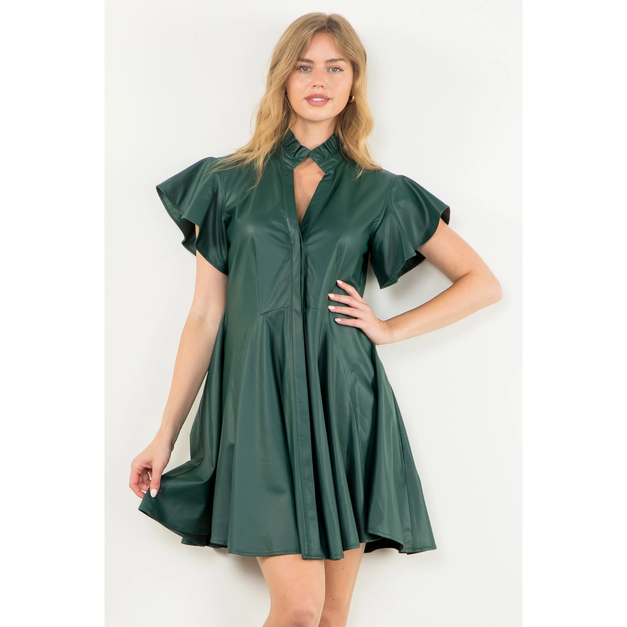 Green with Envy Flutter Dress