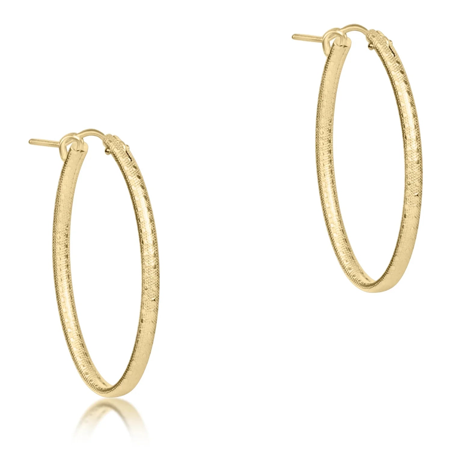 Oval Gold 1" Hoop Textured-EN