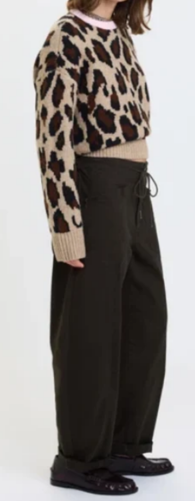 Villa Drawstring Barrel Pant-Olive Green