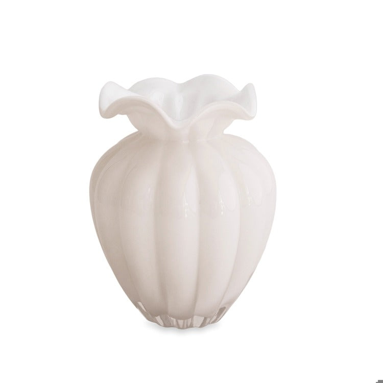 Glass Vento Large Vase -Cream