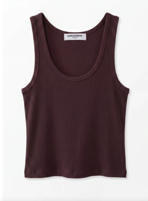 Blondie Structured Rib Bra Friendly tank-Cherry Lacquer