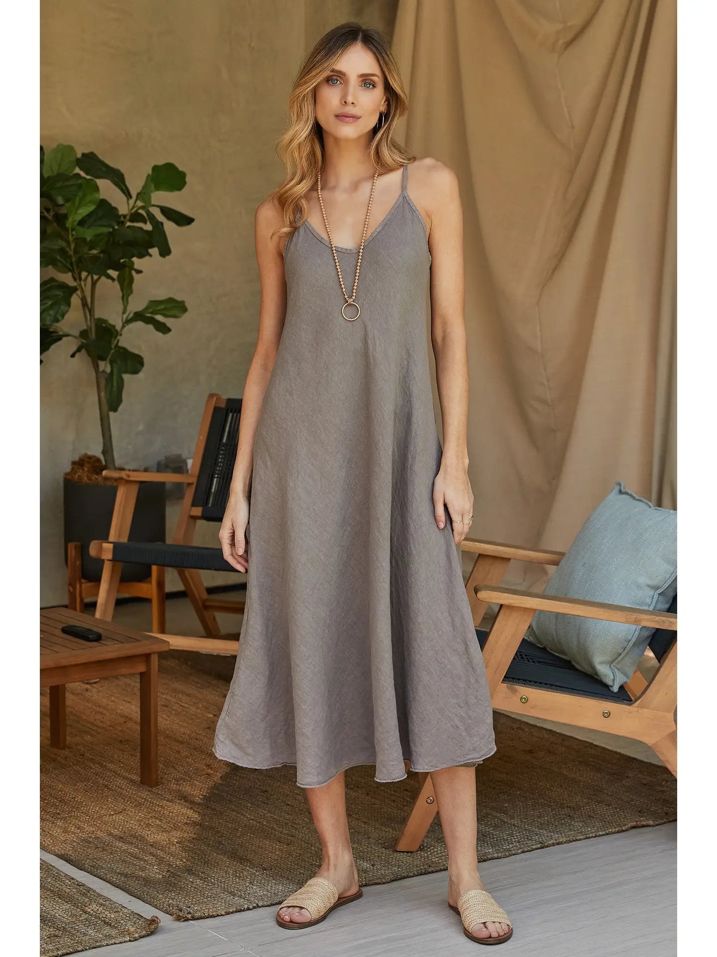 Grey Linen Dress