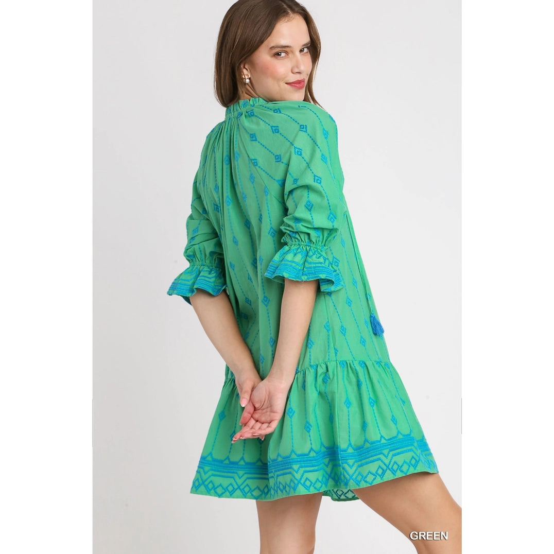 Pretty Little Green Embroidery Dress