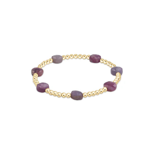 Admire Gold 3mm Bead Ruby Bracelet-EN