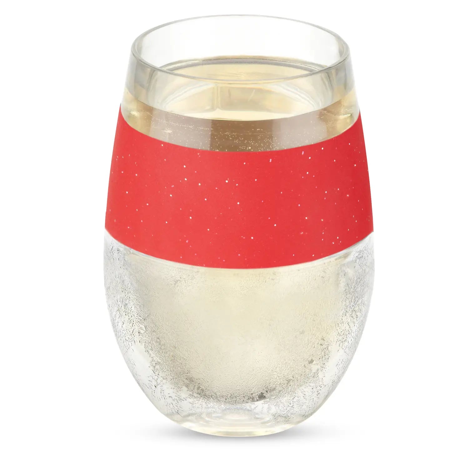 Wine Freeze™ Cooling Cup w/ Cooling Gel - Red Glitter