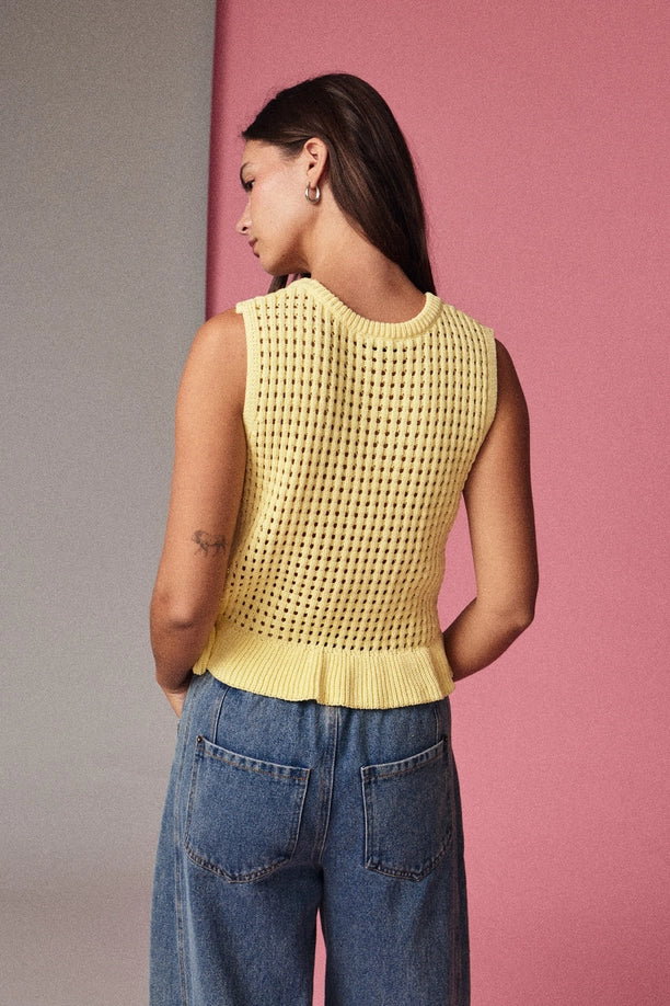 Sophia Peplum Top-Butter