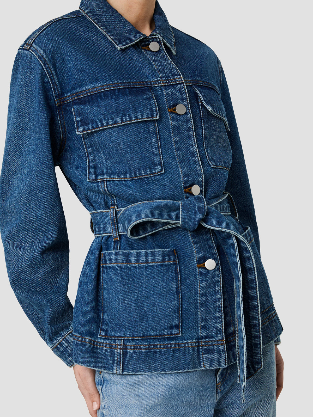 Dallas Denim Wrap Jacket-Denim
