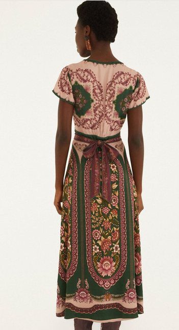 Daniela Short Sleeve Maxi dress-Green