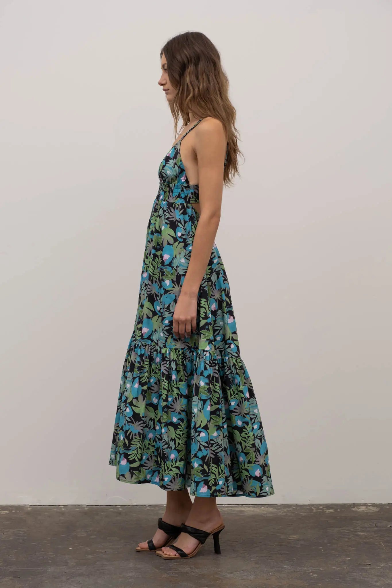 Sweetheart Floral Midi Dress