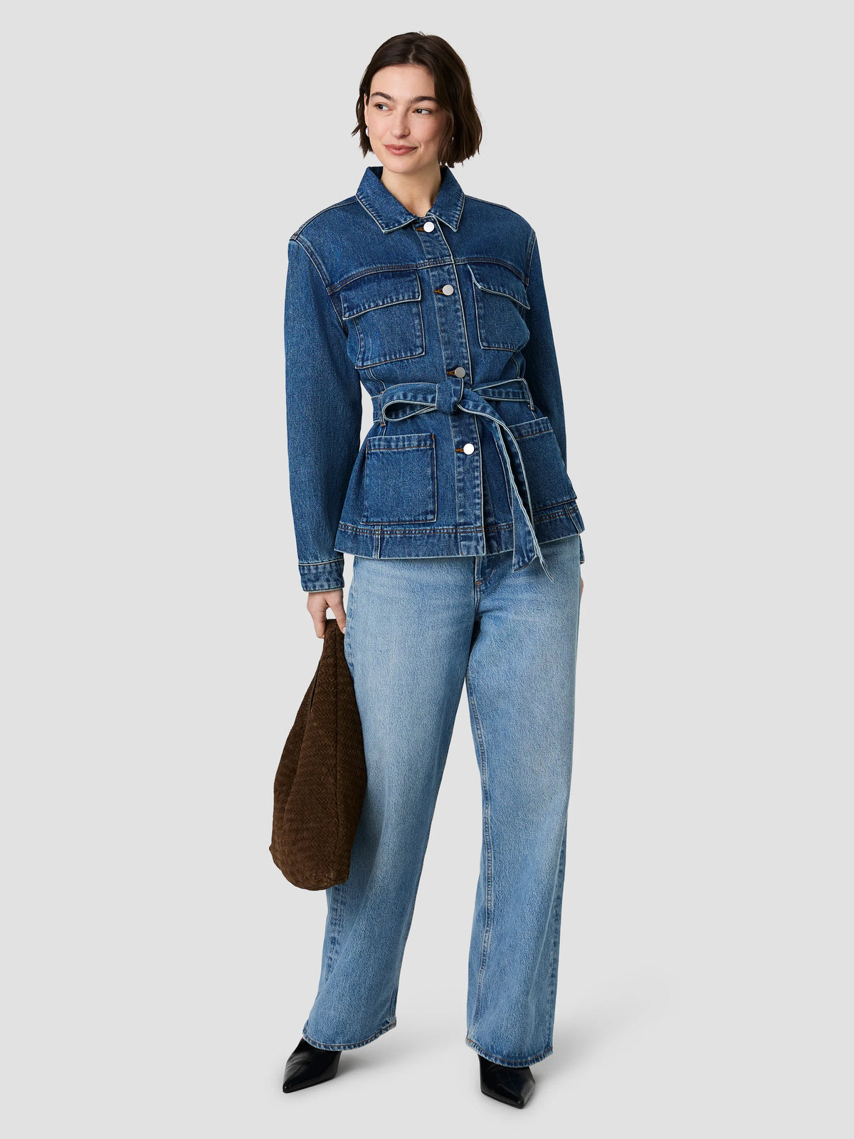 Dallas Denim Wrap Jacket-Denim
