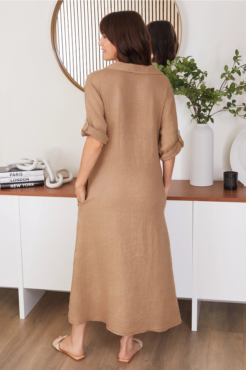 Brown Italian Linen Dress