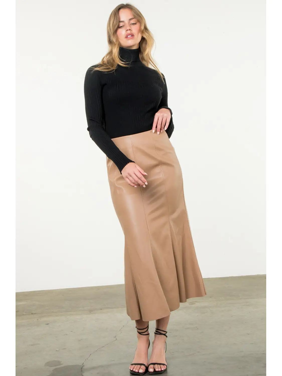 Veronica Long Leather Skirt