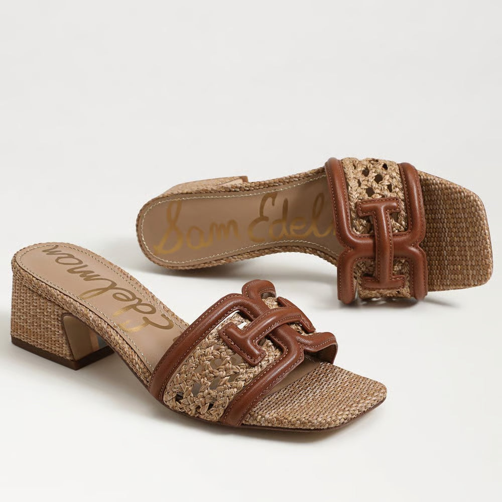 Waylon Weave Slide Sandal-Cognac