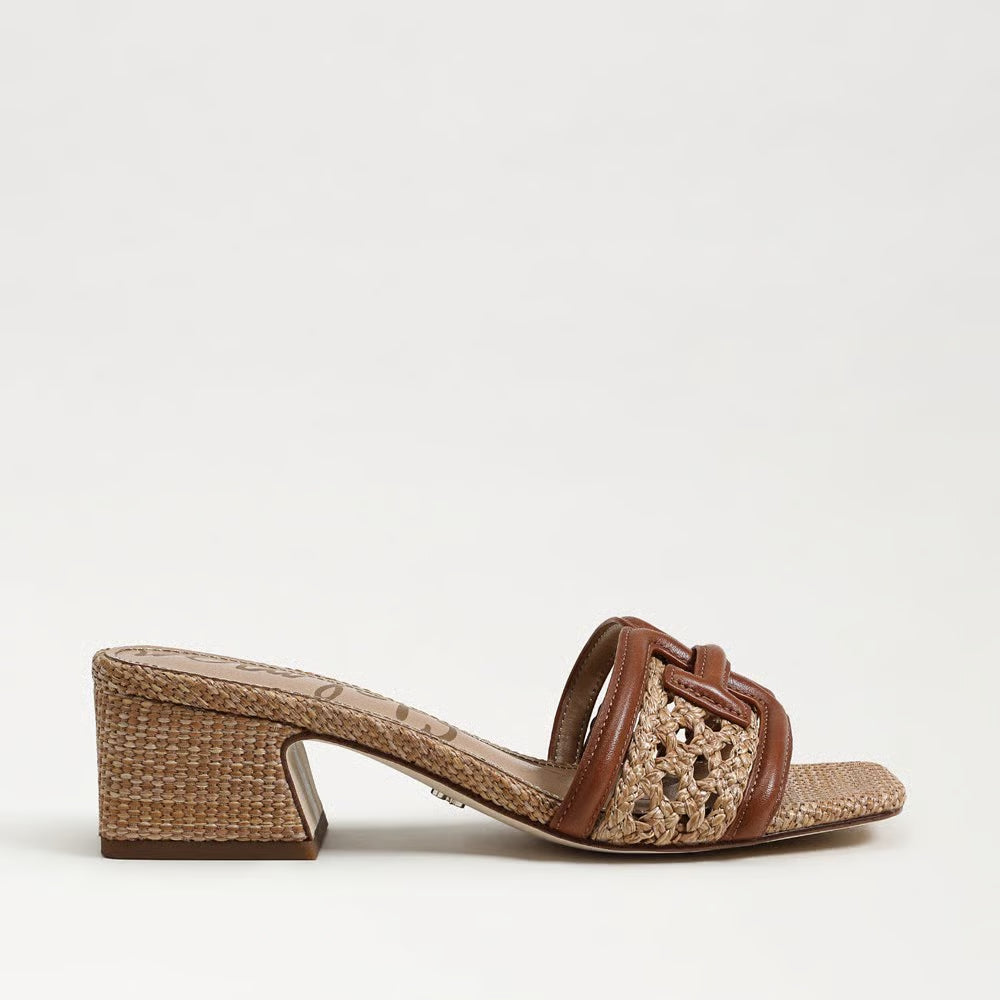 Waylon Weave Slide Sandal-Cognac