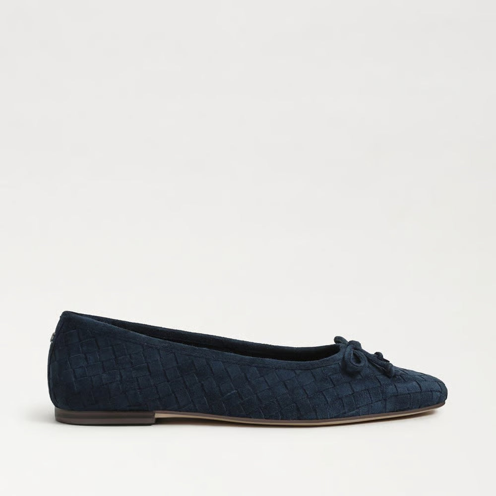 Ruthie Woven Ballet Flat-Navy Suede