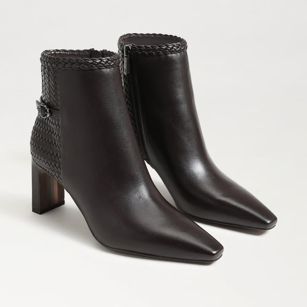 Saige Weave Ankle Boot-Cafe Noir Leather