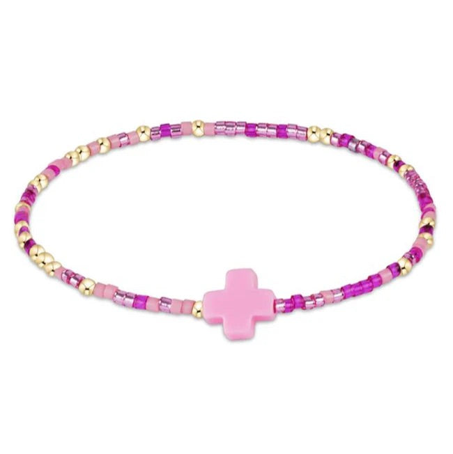 egirl- Hope Unwritten Signature Cross Bracelet-Back to the Fuscia