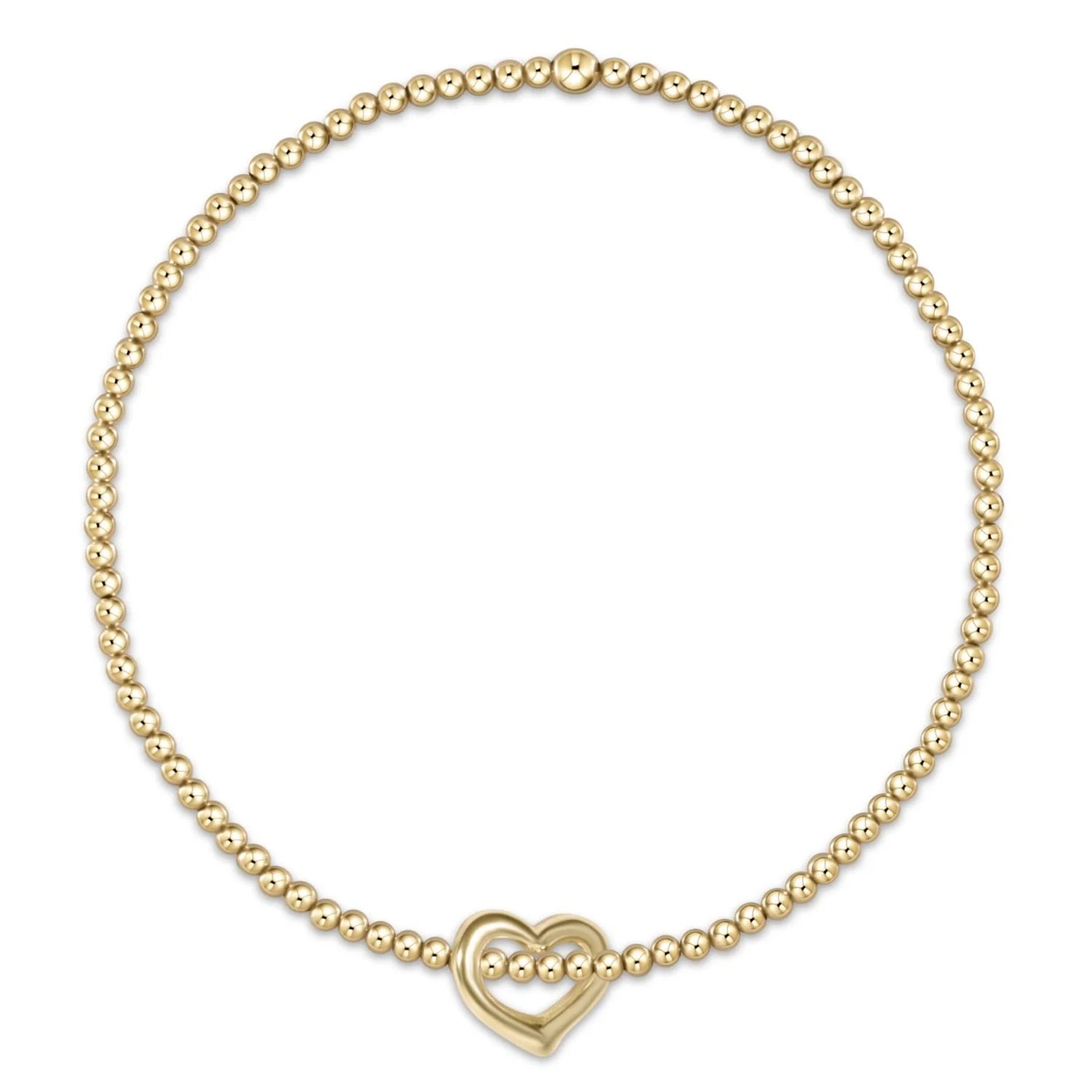 egirl Classic Gold 2mm Bracelet-Love Small Gold Charm
