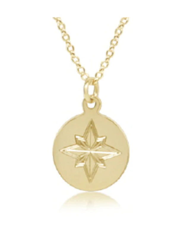 Direction Gold Disc Necklace 16"