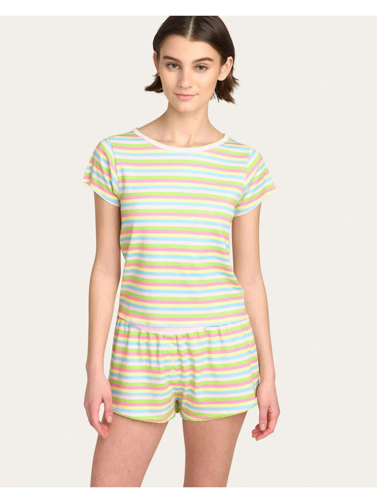 Suzi Pj Set in Daiquiri Stripe