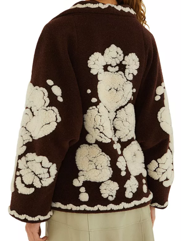 Flowers Brown Coat