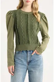 Liv Puff Sleeve-Ivy Green