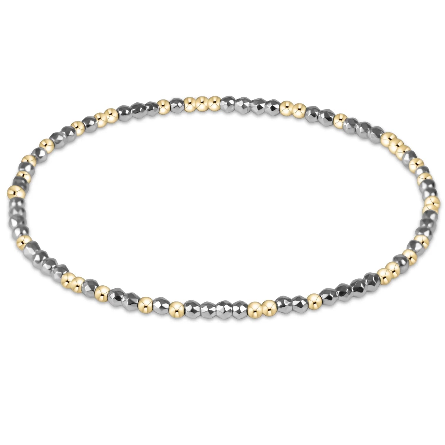 Hope Unwritten Bright Silver Faceted Hematite 2mm Bead Bracelet