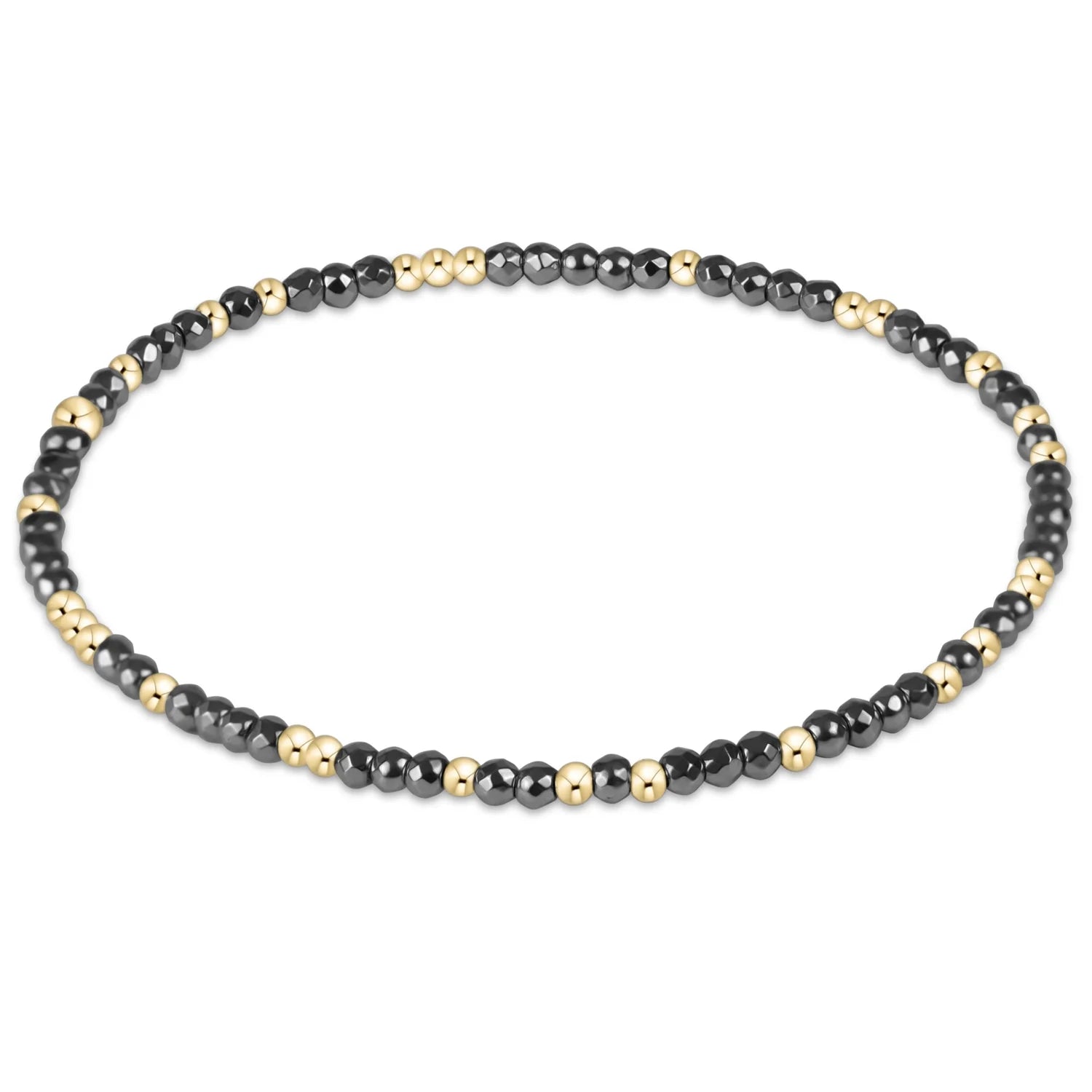 EN-Hope Unwritten Lighter Silver Faceted Hematite 2mm Bead Bracelet