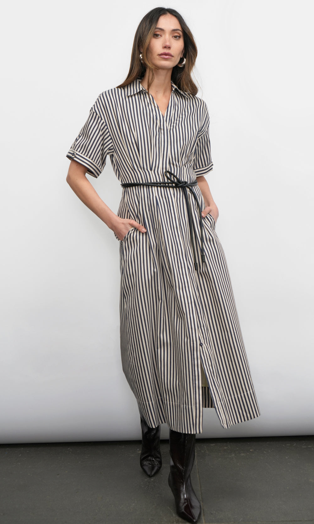 Vanisa Stripe Midi Dress