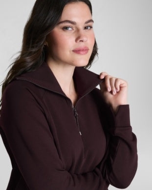 Spanx Half Zip-Truffle Brown
