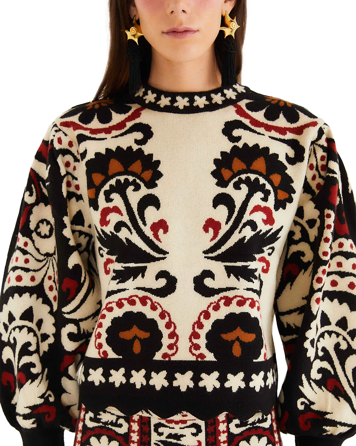 Winter Tapestry Stripes Knit Sweater