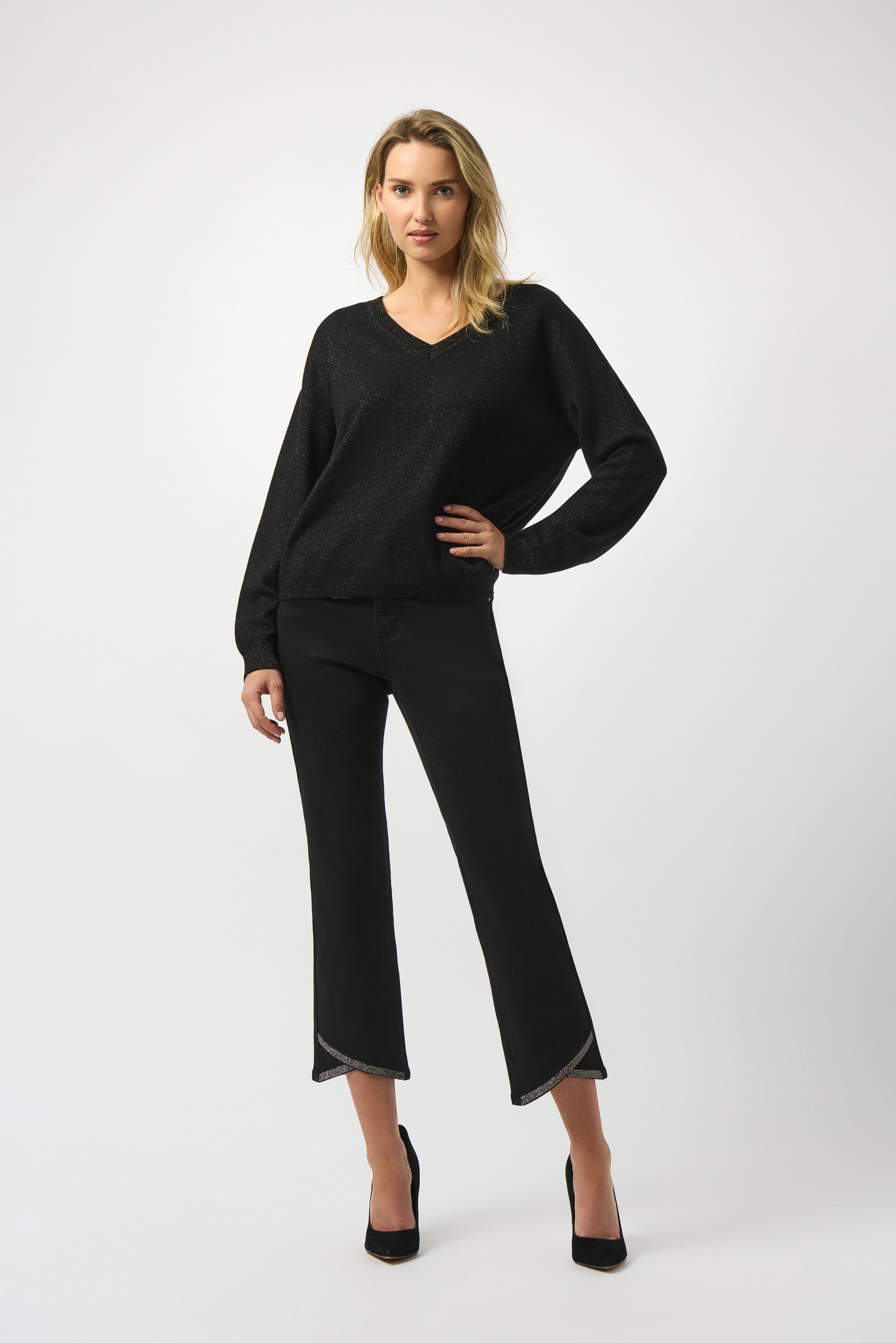 Wool Blend V-Neck Boxy Sweater