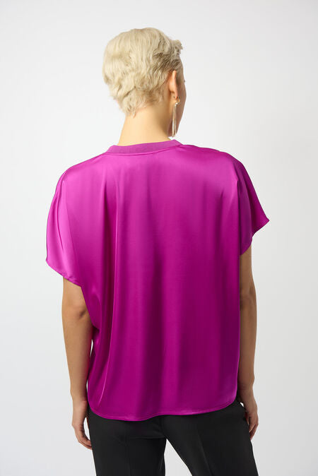 V-neck Satin Pullover
