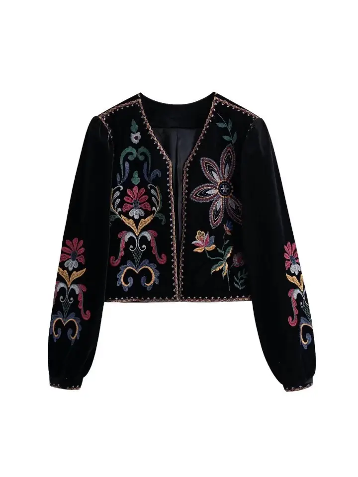 Vintage Floral Embroidered Cardigan