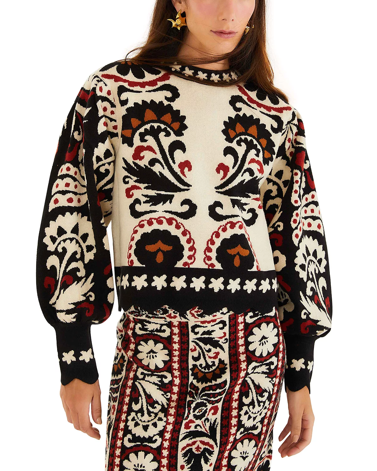 Winter Tapestry Stripes Knit Sweater
