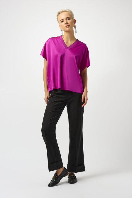 V-neck Satin Pullover